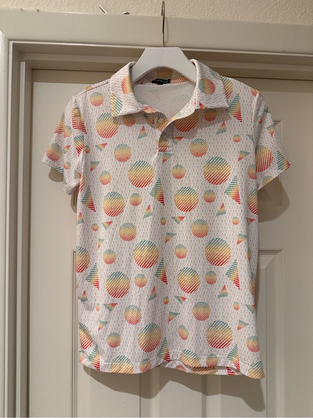 Golf Bandit Boys Sharpshooter Performance Golf Polo Geometric Large 12